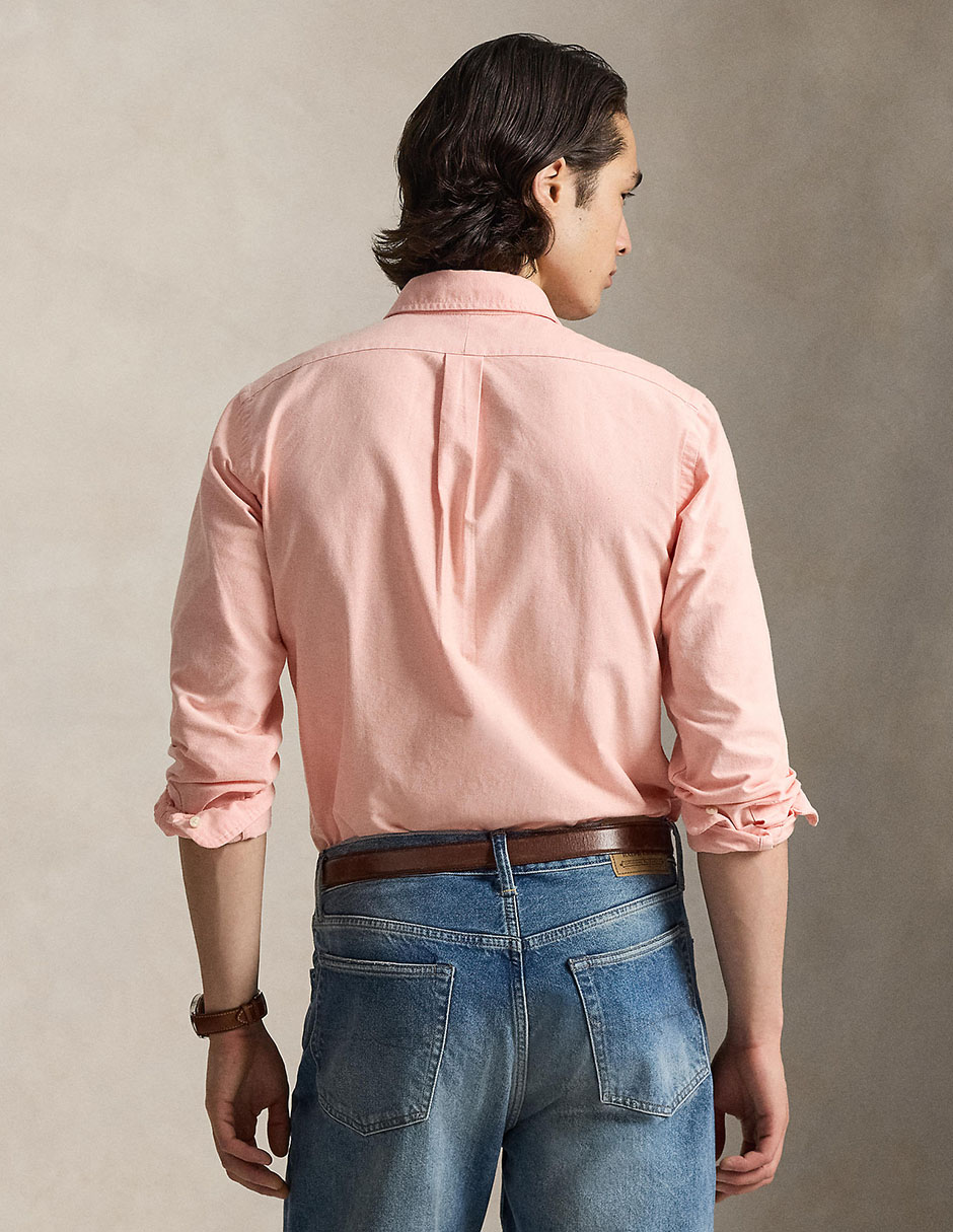 Camisa business casual Polo Rl de algodón manga larga para hombre