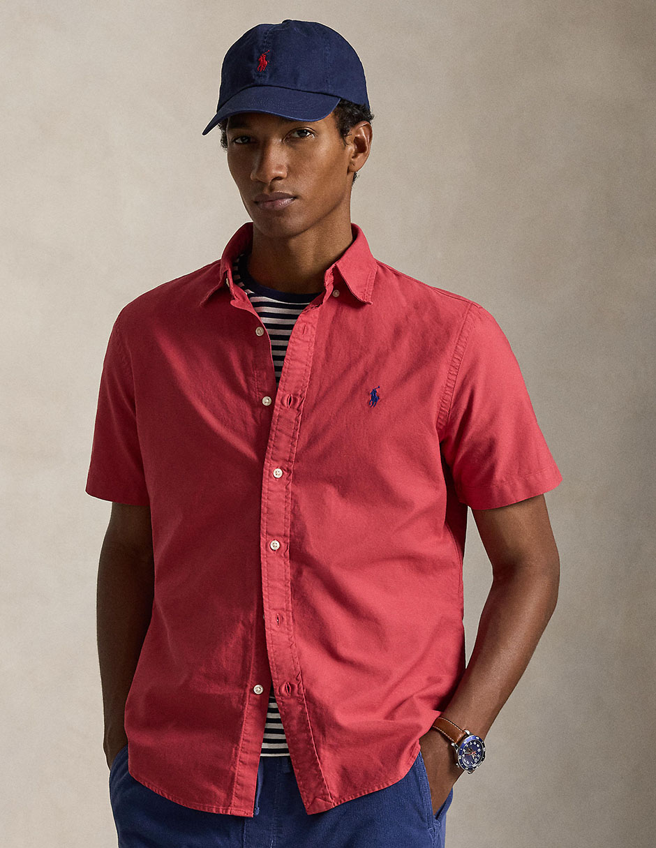 Camisa business casual de algodón manga corta para hombre 1