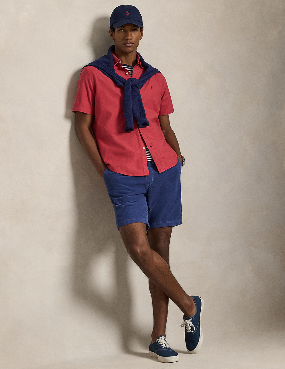Camisa business casual de algodón manga corta para hombre 6