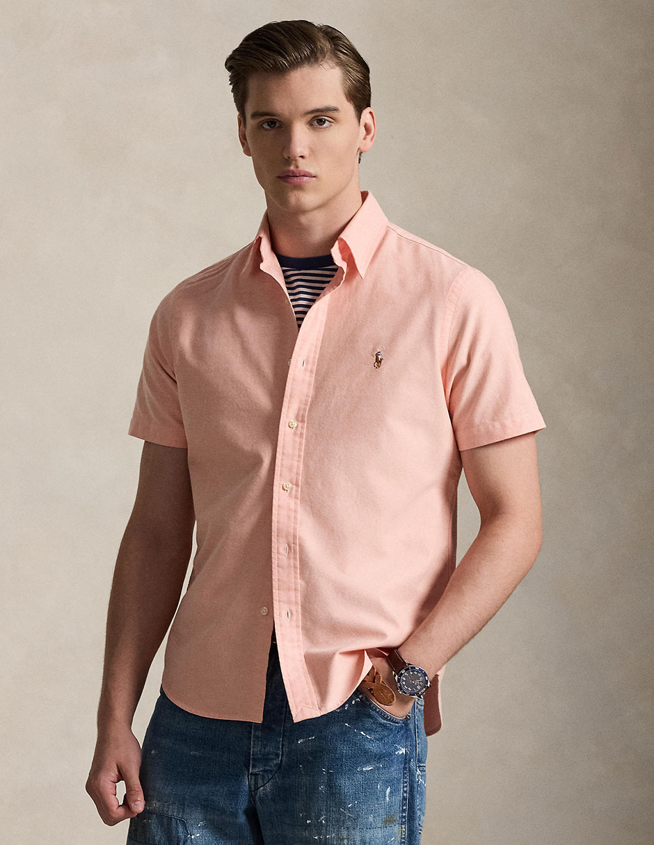 Camisa casual Polo Rl de algodón manga corta para hombre