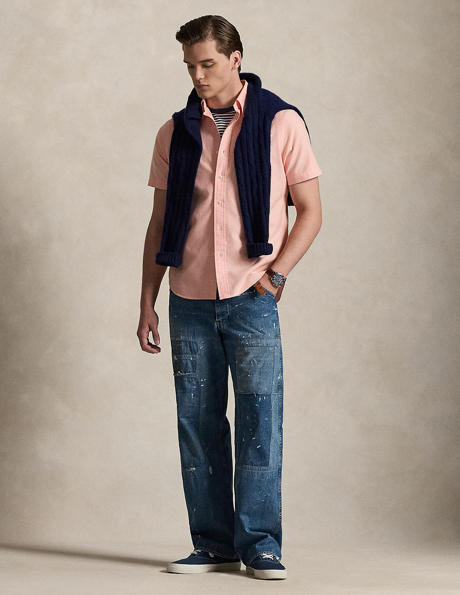Camisa casual Polo Rl de algodón manga corta para hombre