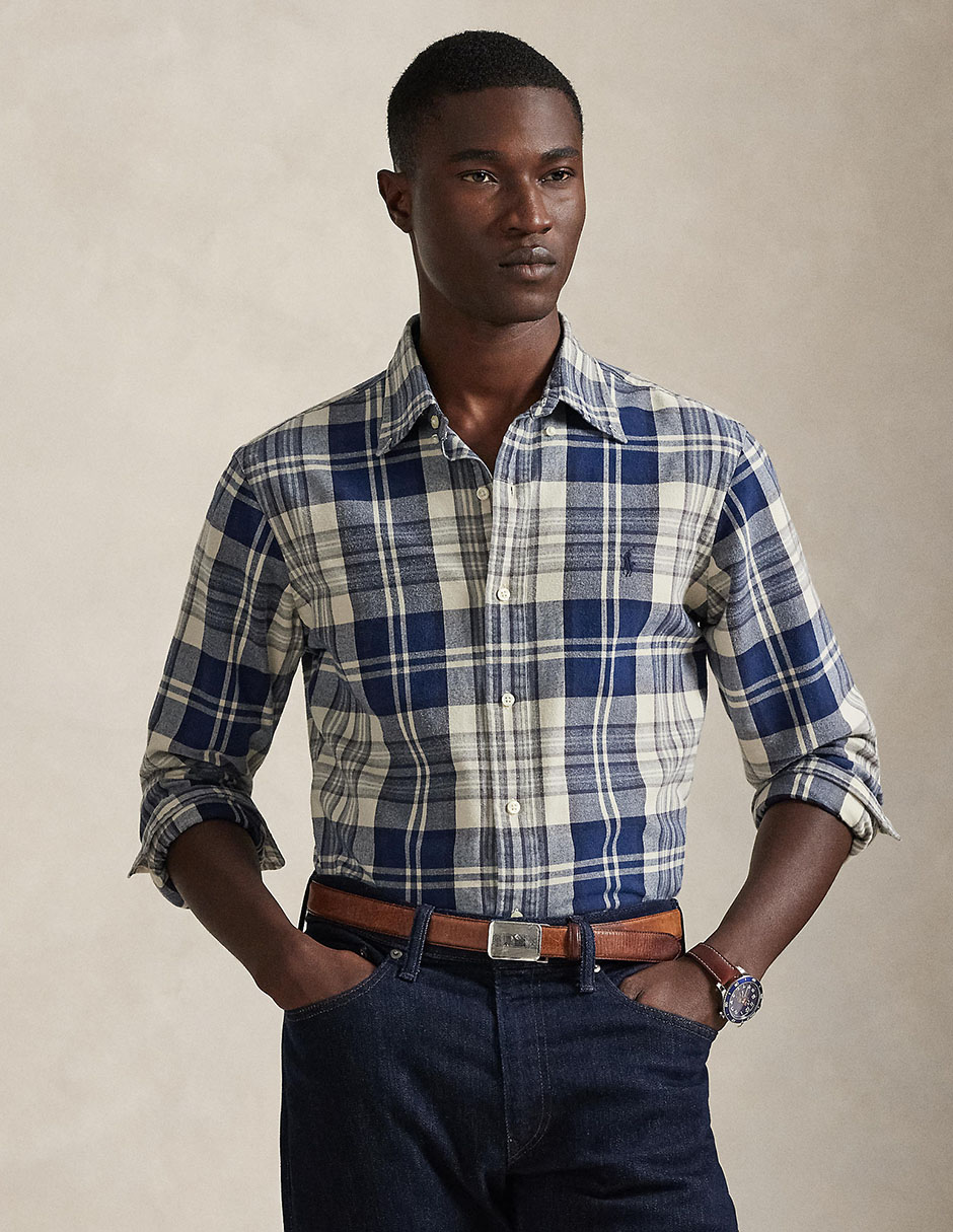 Camisa casual Polo Ralph Lauren de algodón manga larga para hombre 1