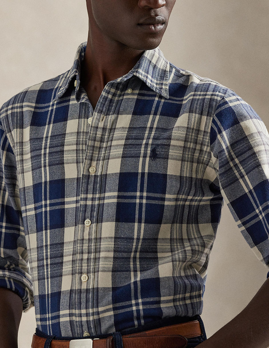 Camisa casual Polo Ralph Lauren de algodón manga larga para hombre 9