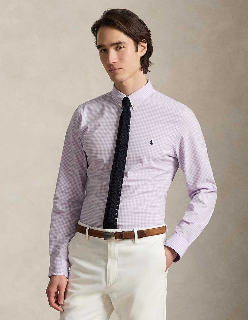 Camisa business casual de algodón manga larga para hombre