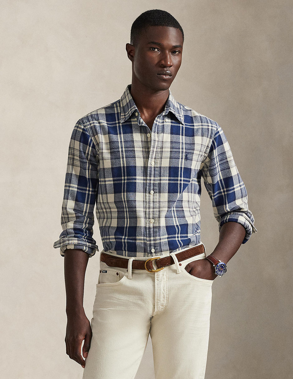 Camisa business casual de algodón manga larga para hombre 1