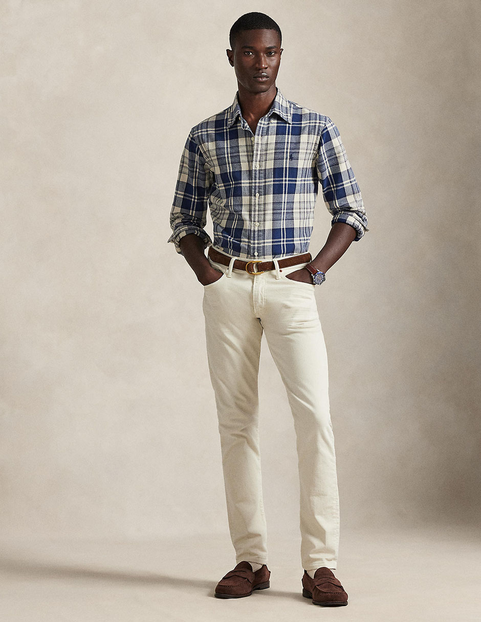 Camisa business casual de algodón manga larga para hombre 6