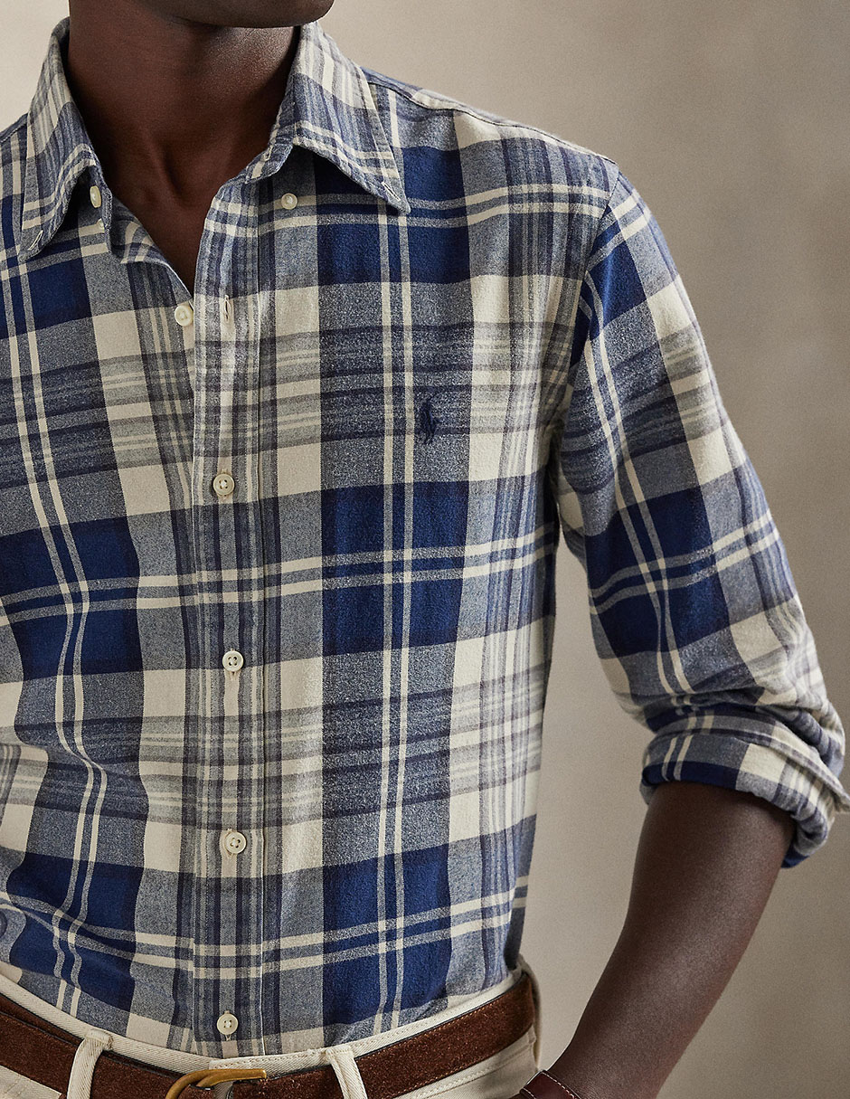 Camisa business casual de algodón manga larga para hombre 7