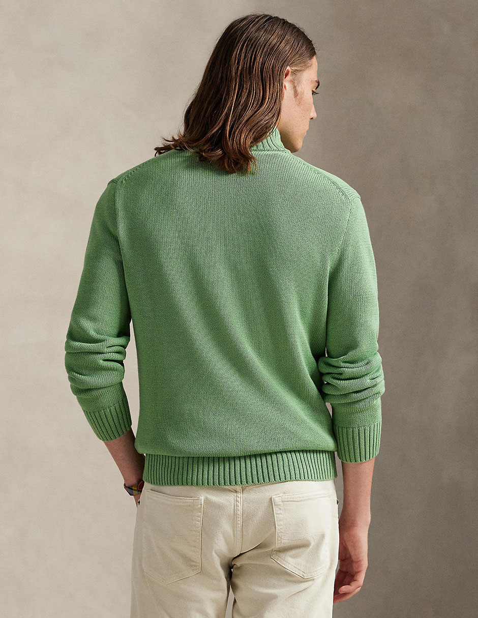 Suéter Polo Rl cuello con cierre para hombre