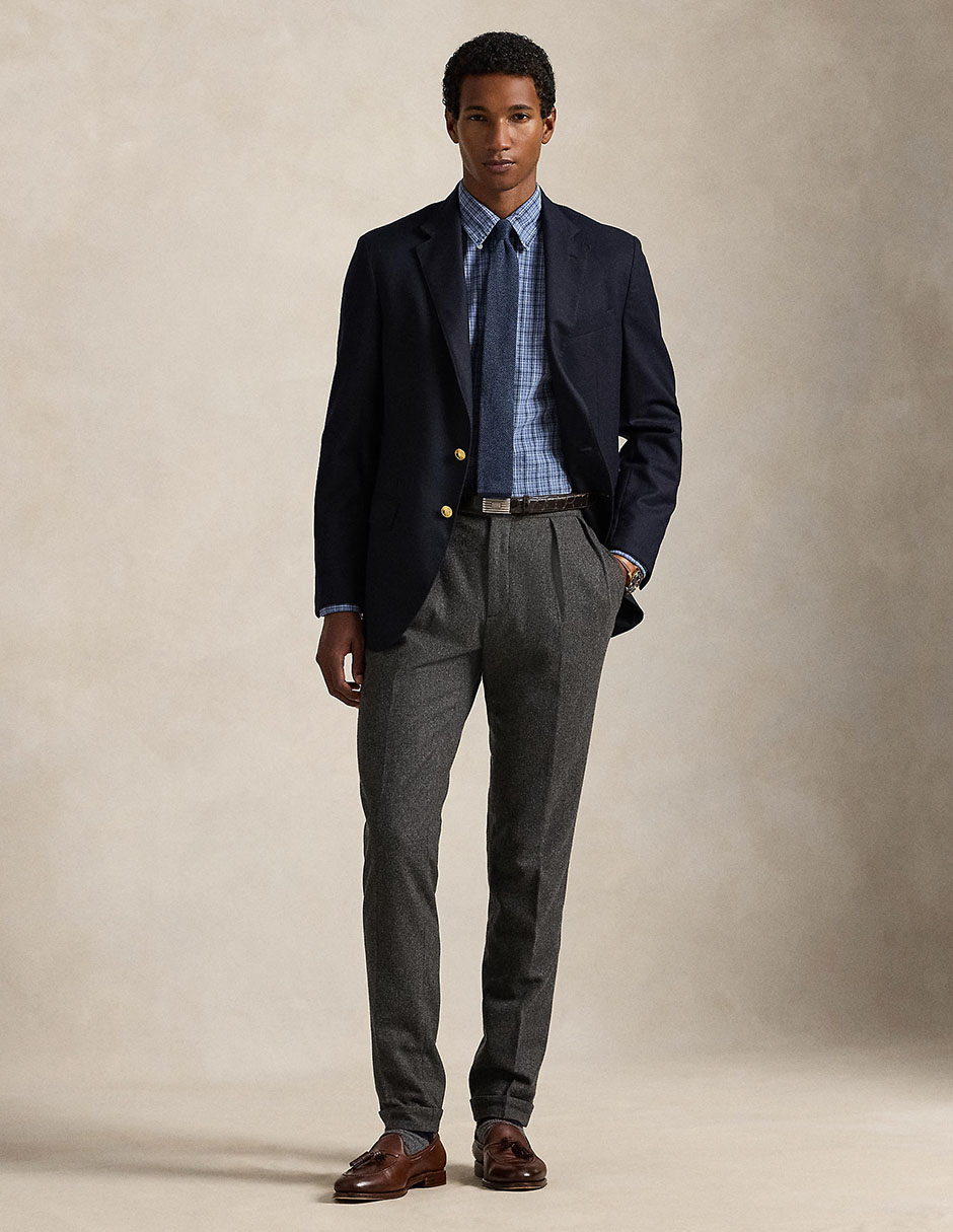 Camisa business casual Polo Rl de algodón manga larga para hombre