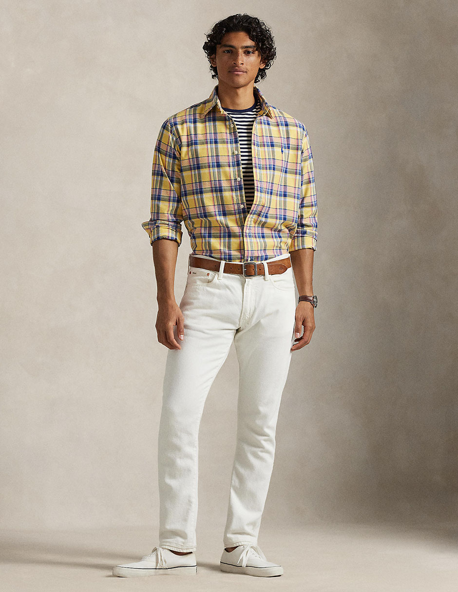 Camisa casual Polo Rl manga larga para hombre 3