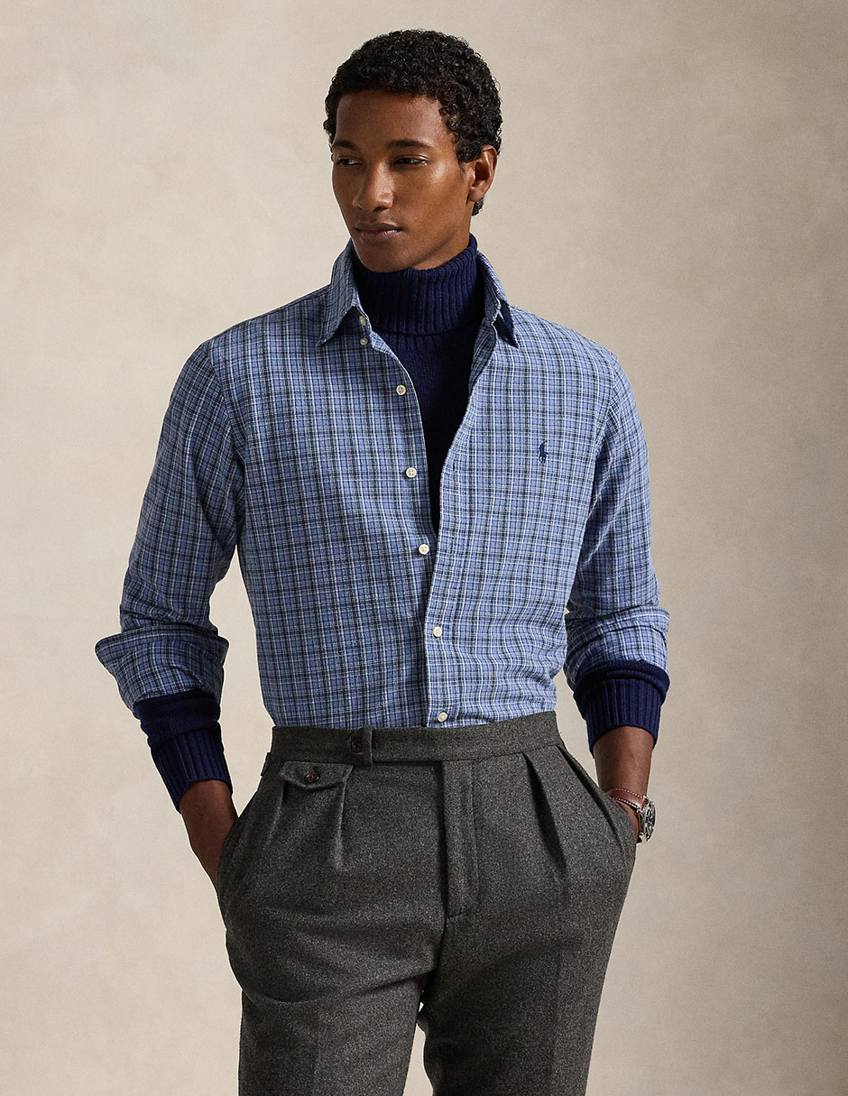 Camisa casual Polo Ralph Lauren de algodón manga larga para hombre 1