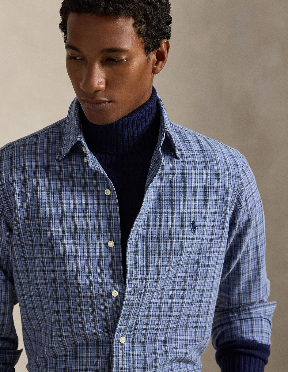 Camisa casual Polo Ralph Lauren de algodón manga larga para hombre 7