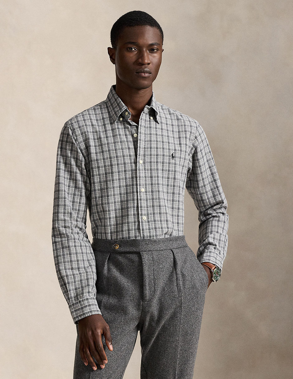 Imagen de producto Camisa casual Polo Rl de algodón manga larga para hombre