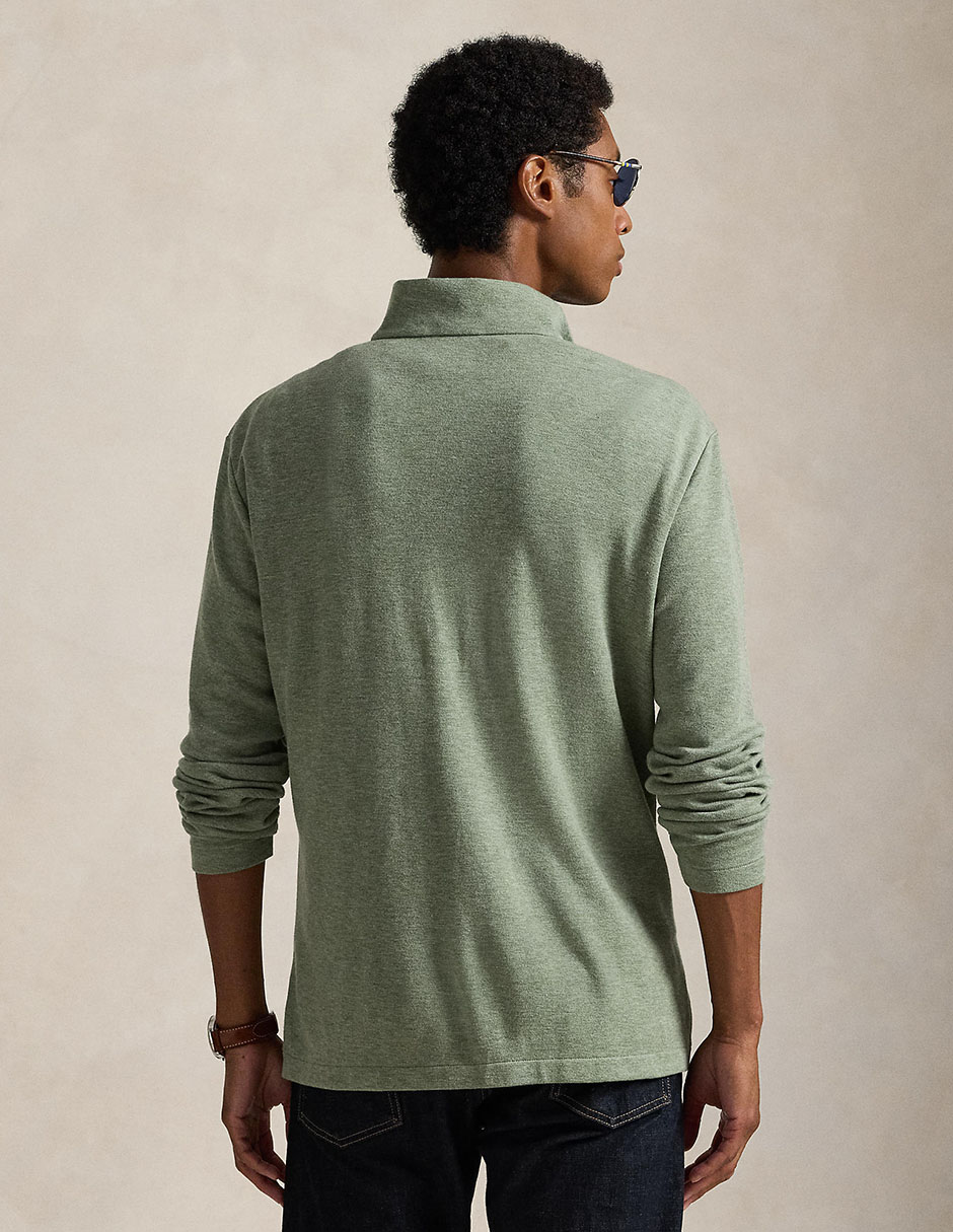 Suéter Polo Rl cuello con cierre para hombre