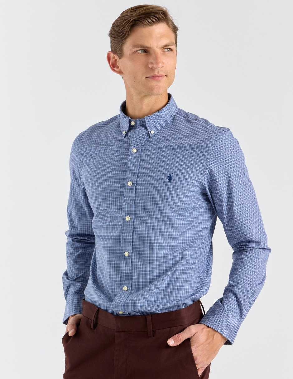 Camisa casual Polo Ralph Lauren de algodón manga larga para hombre