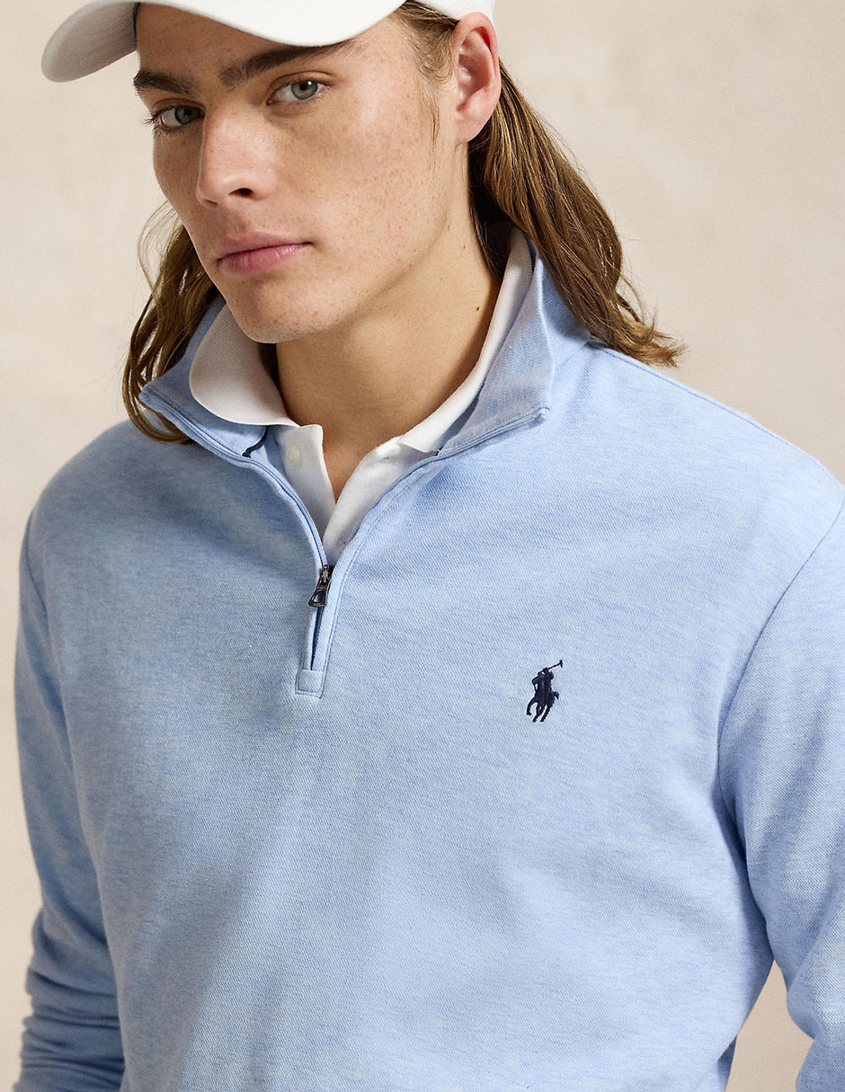 Suéter Polo Rl cuello con cierre para hombre