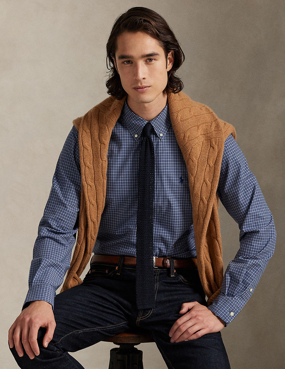 Camisa casual Polo Ralph Lauren de algodón manga larga para hombre