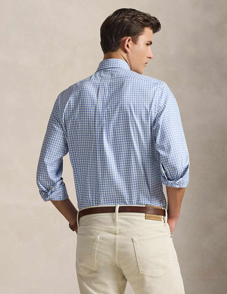 Camisa business casual Polo Rl de algodón manga larga para hombre