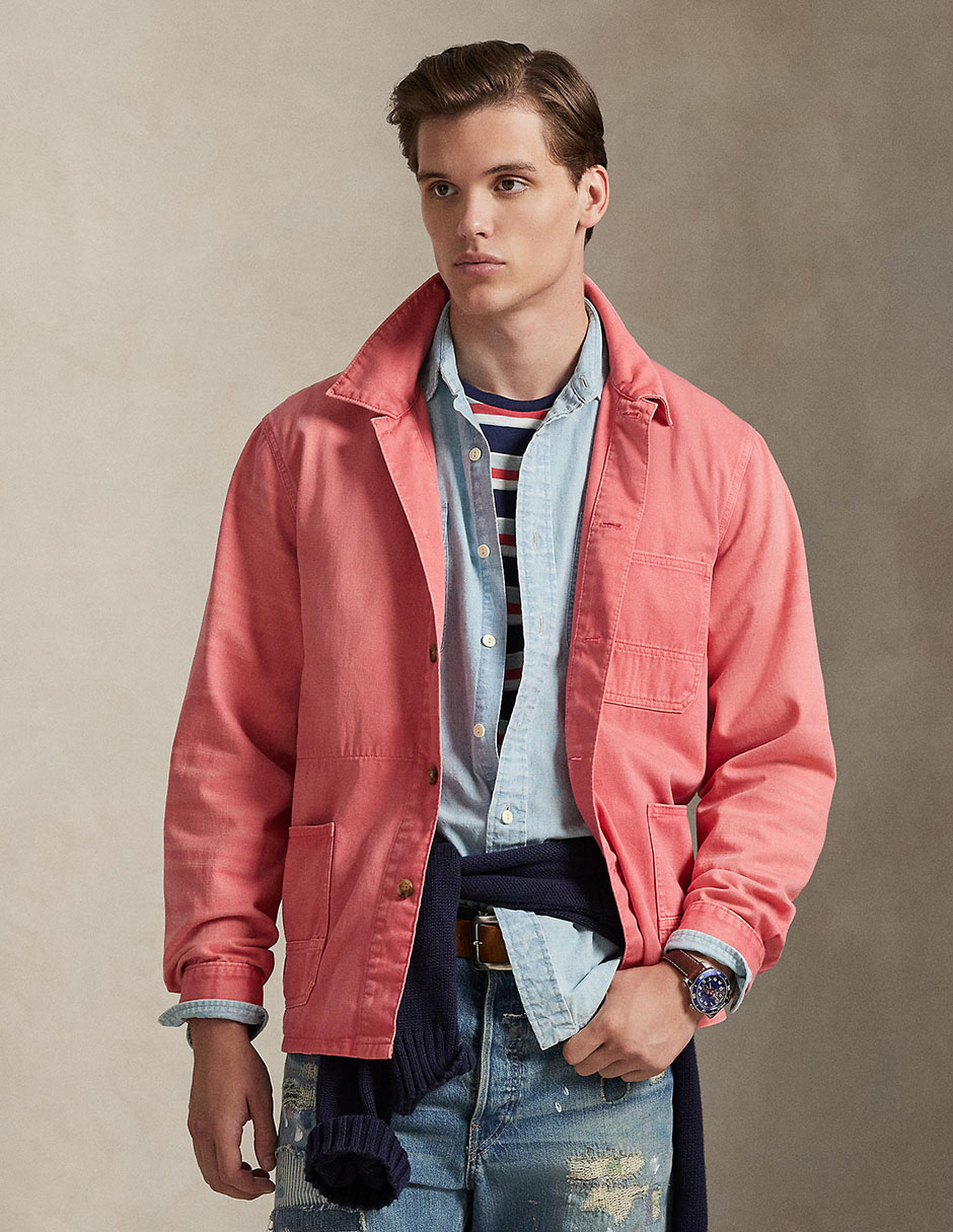 Sobrecamisa casual de algodón manga larga para hombre 1