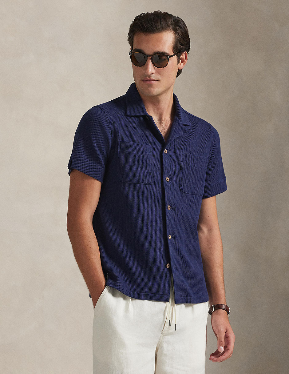 Camisa casual Polo Rl de algodón manga corta para hombre