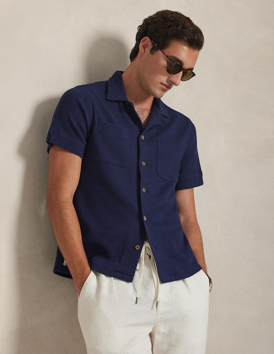 Camisa casual Polo Rl de algodón manga corta para hombre 4