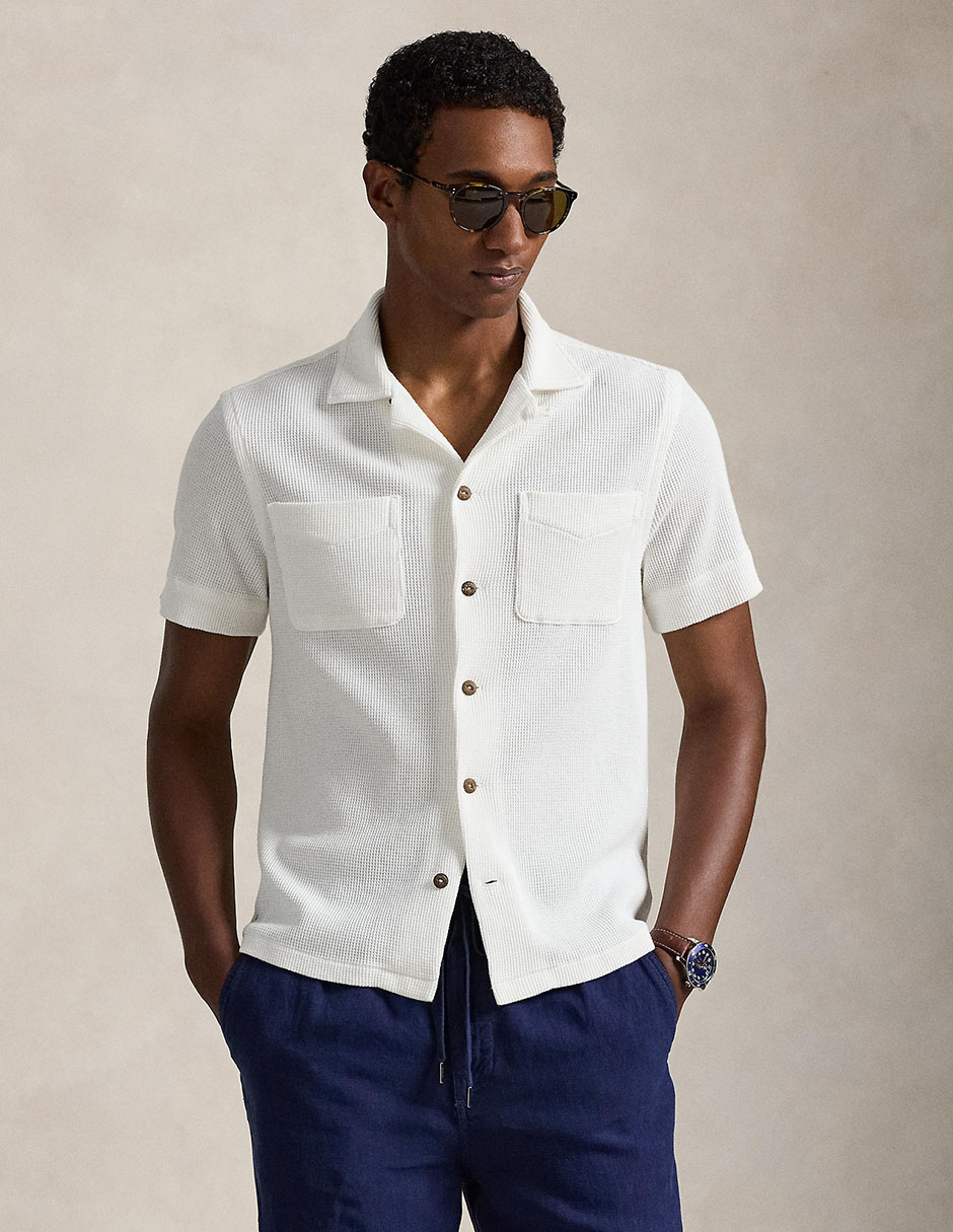 Camisa casual Polo RL de algodón manga corta para hombre Camisa casual Polo RL de algodón manga corta para hombre