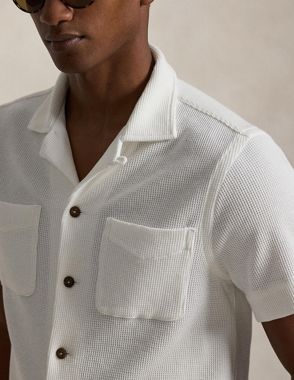 Camisa casual Polo RL de algodón manga corta para hombre 4