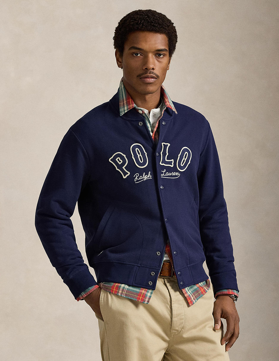 Chamarra beisbolera Polo Rl con bolsillos para hombre