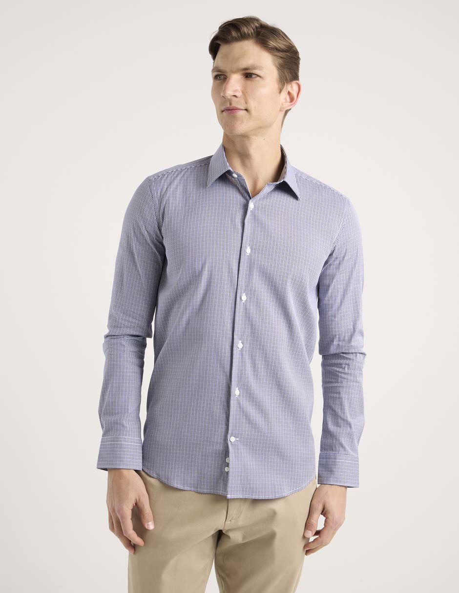 Camisa casual de algodón manga larga para hombre 1