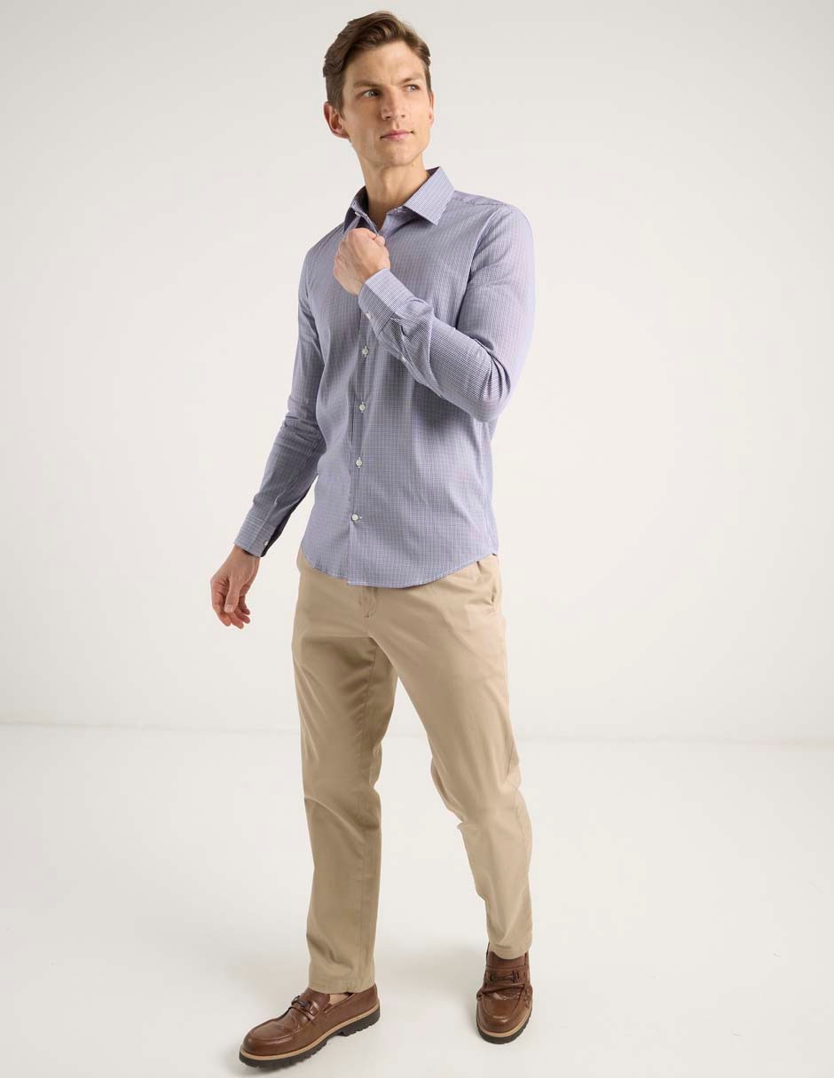 Camisa casual de algodón manga larga para hombre 6