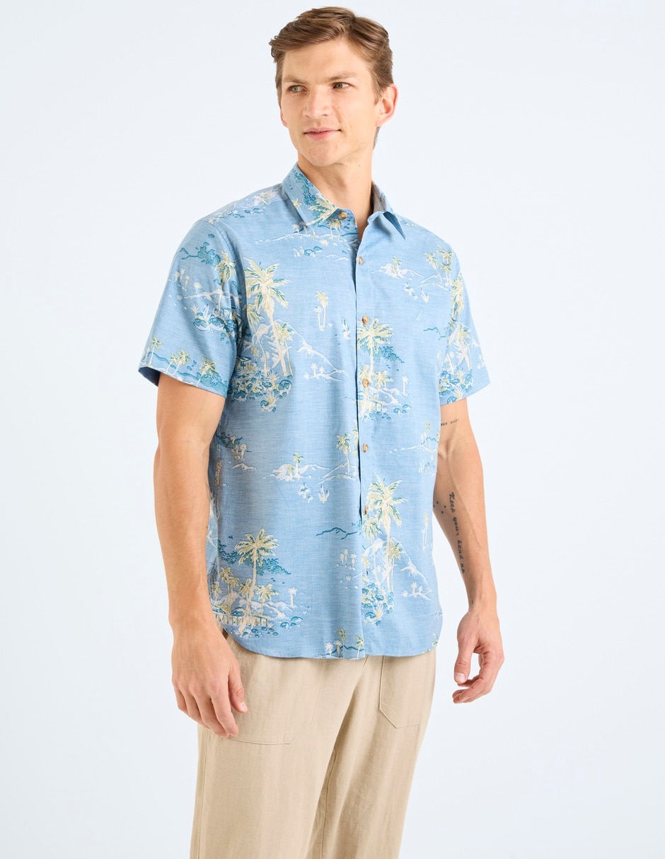Camisa casual manga corta para hombre 1