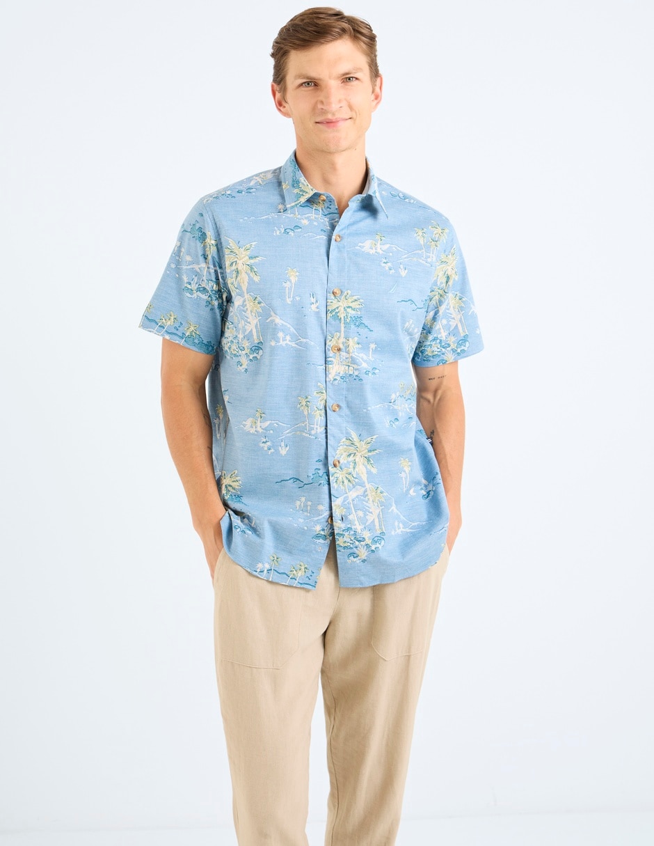 Camisa casual manga corta para hombre 7