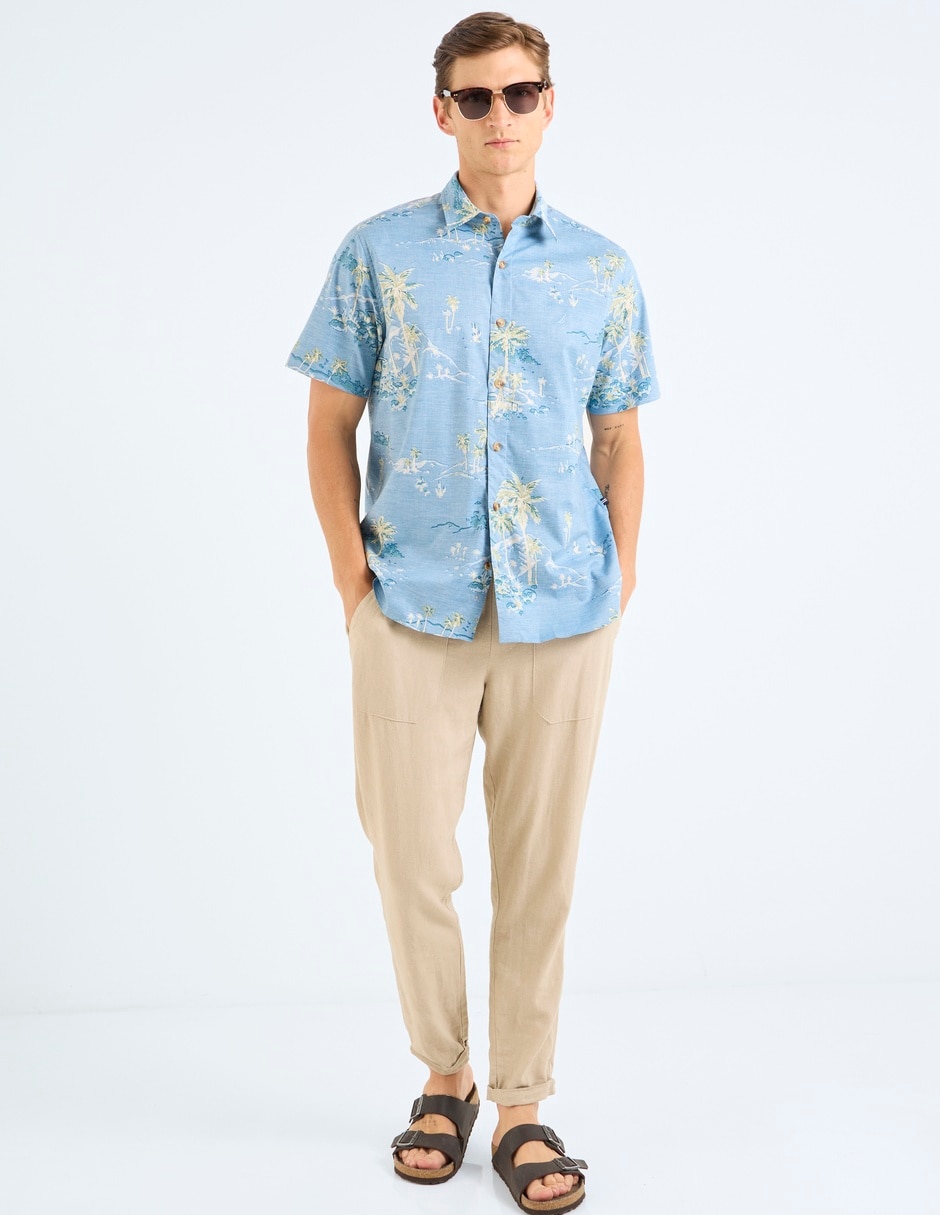 Camisa casual manga corta para hombre 8