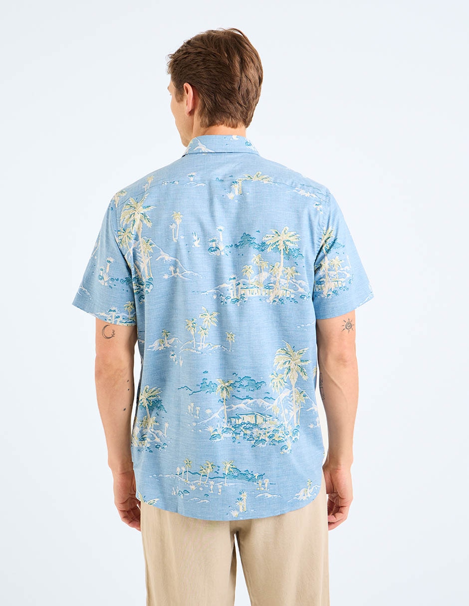 Camisa casual manga corta para hombre 11