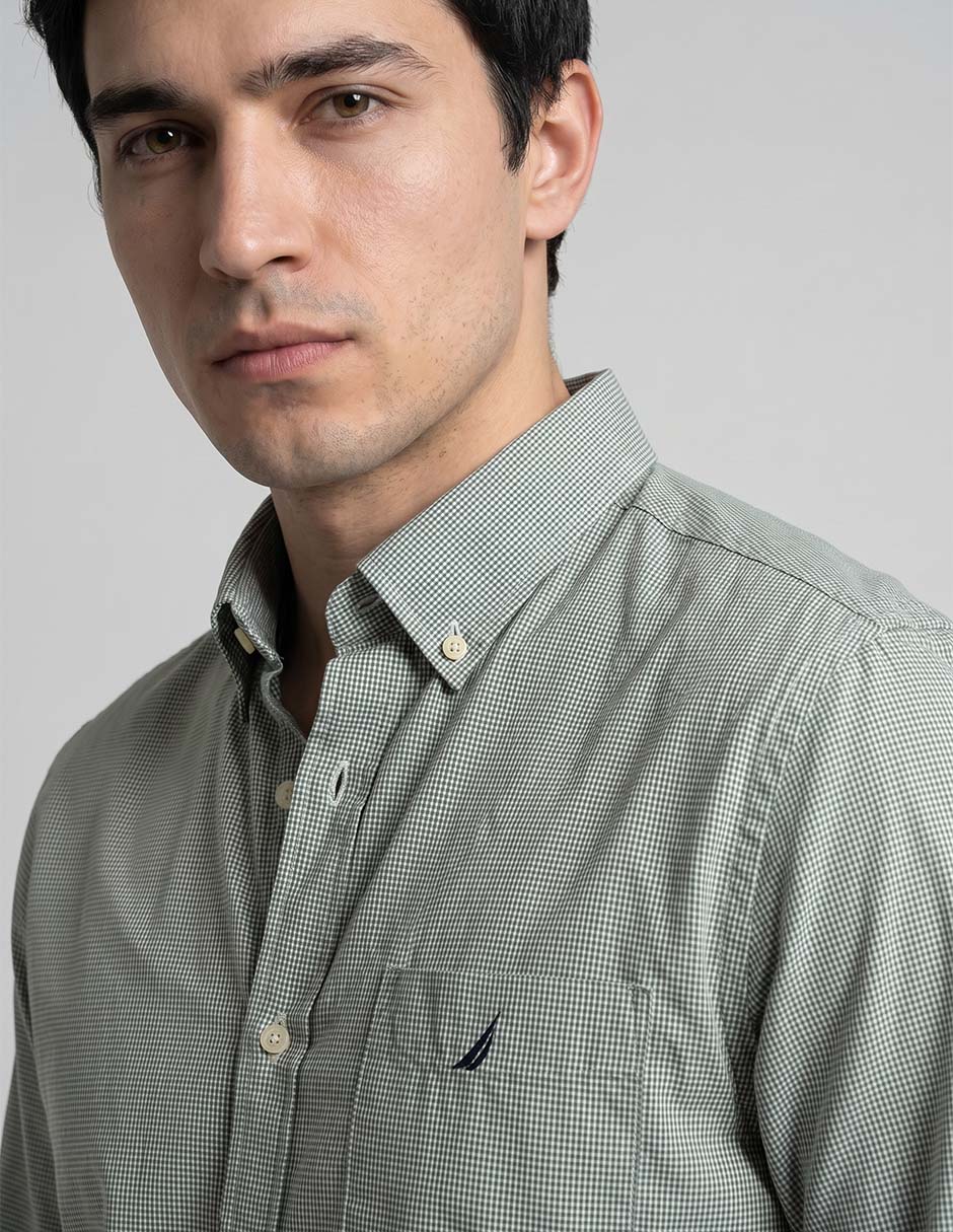 Camisa casual de algodón manga larga para hombre 3