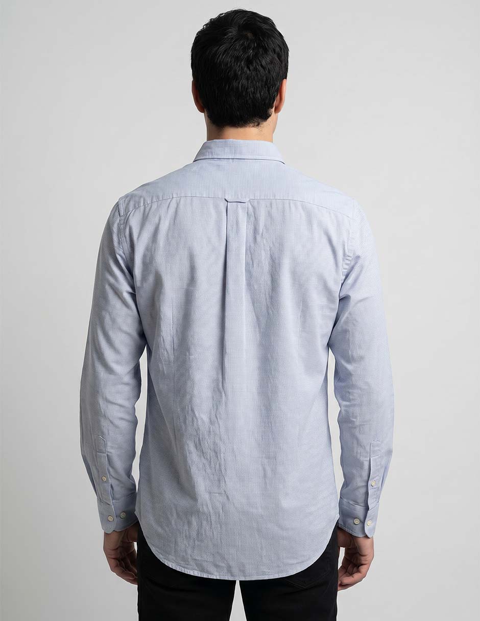 Camisa casual Nautica de algodón  manga larga para hombre