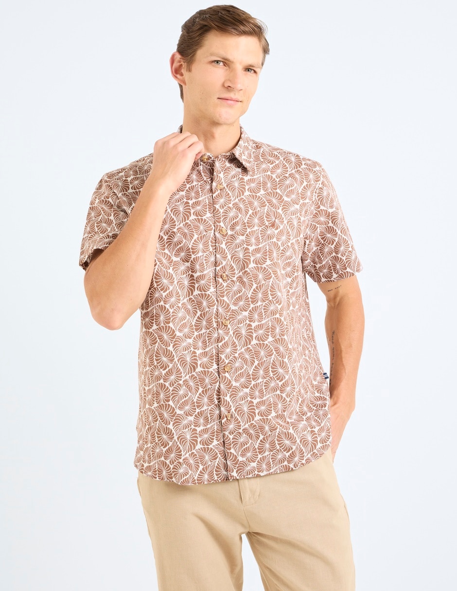 Camisa Nautica casual manga corta para hombre