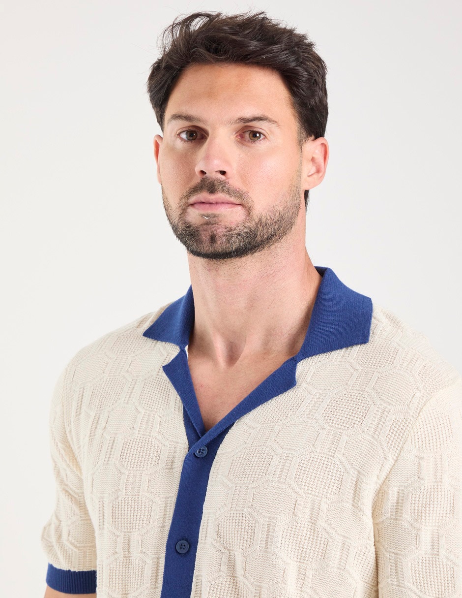 Suéter cuello camisero para hombre 3