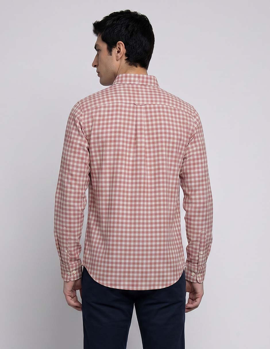 Camisa casual Nautica de algodón manga larga para hombre