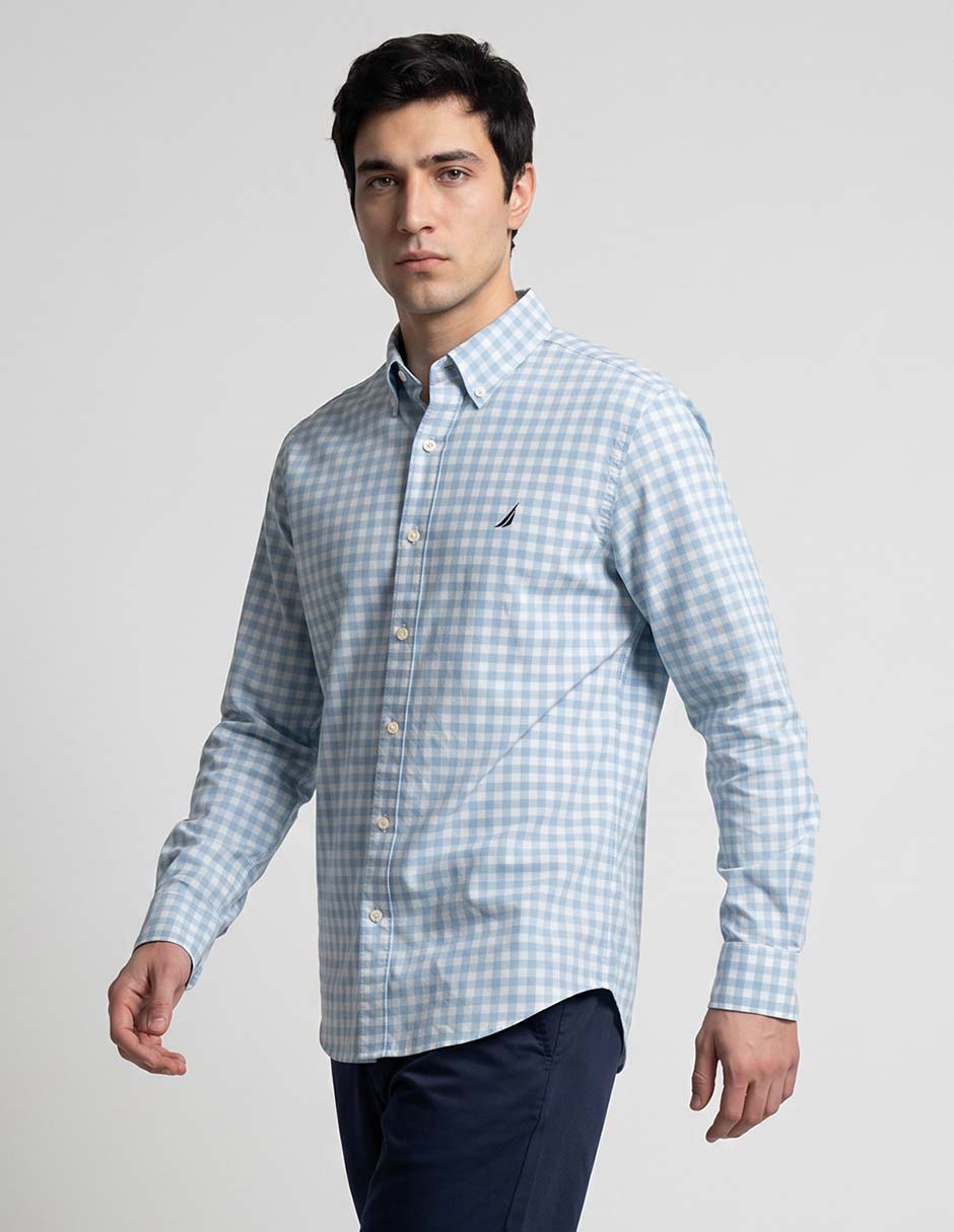 Camisa casual de algodón manga larga para hombre Camisa casual de algodón manga larga para hombre