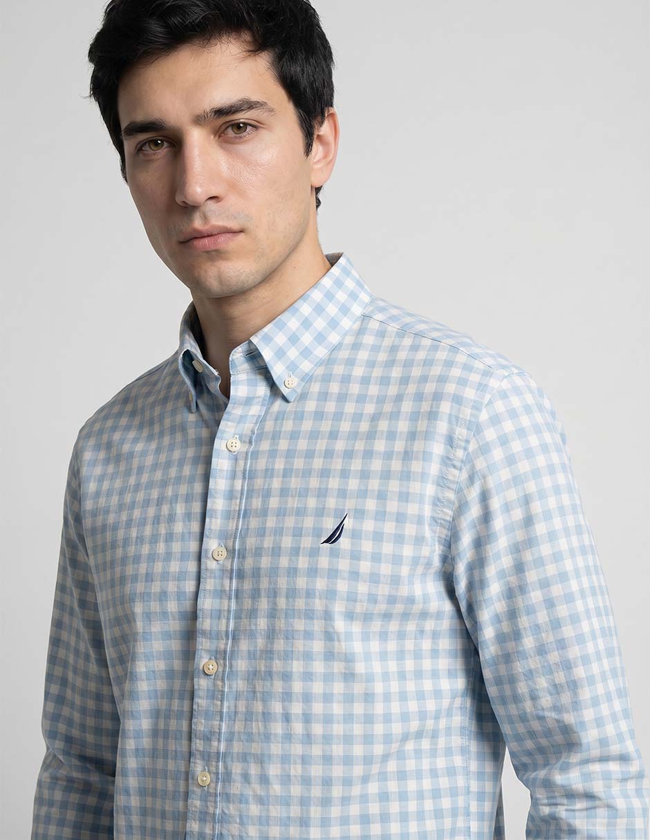 Camisa casual de algodón manga larga para hombre 3