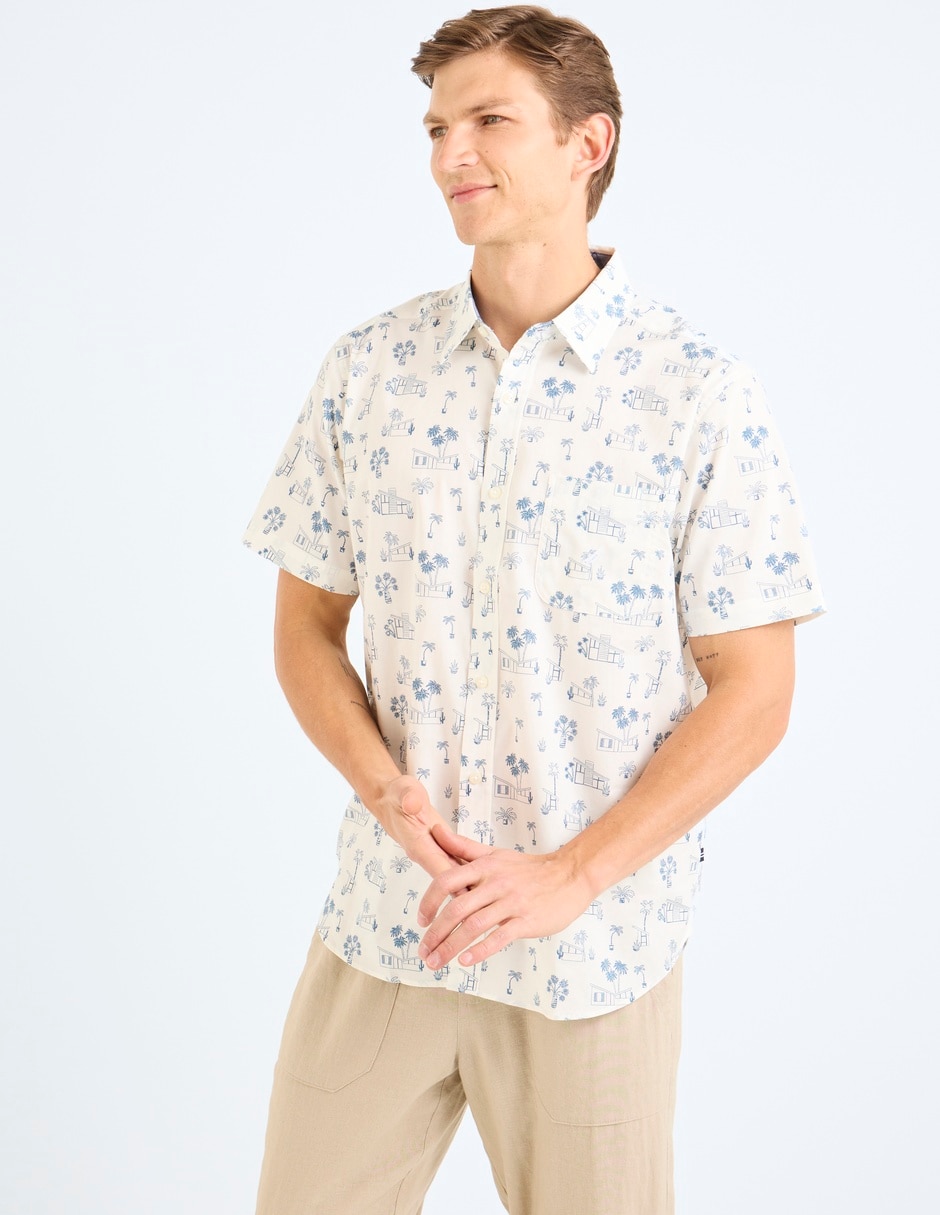 Camisa casual de algodón manga corta para hombre 5
