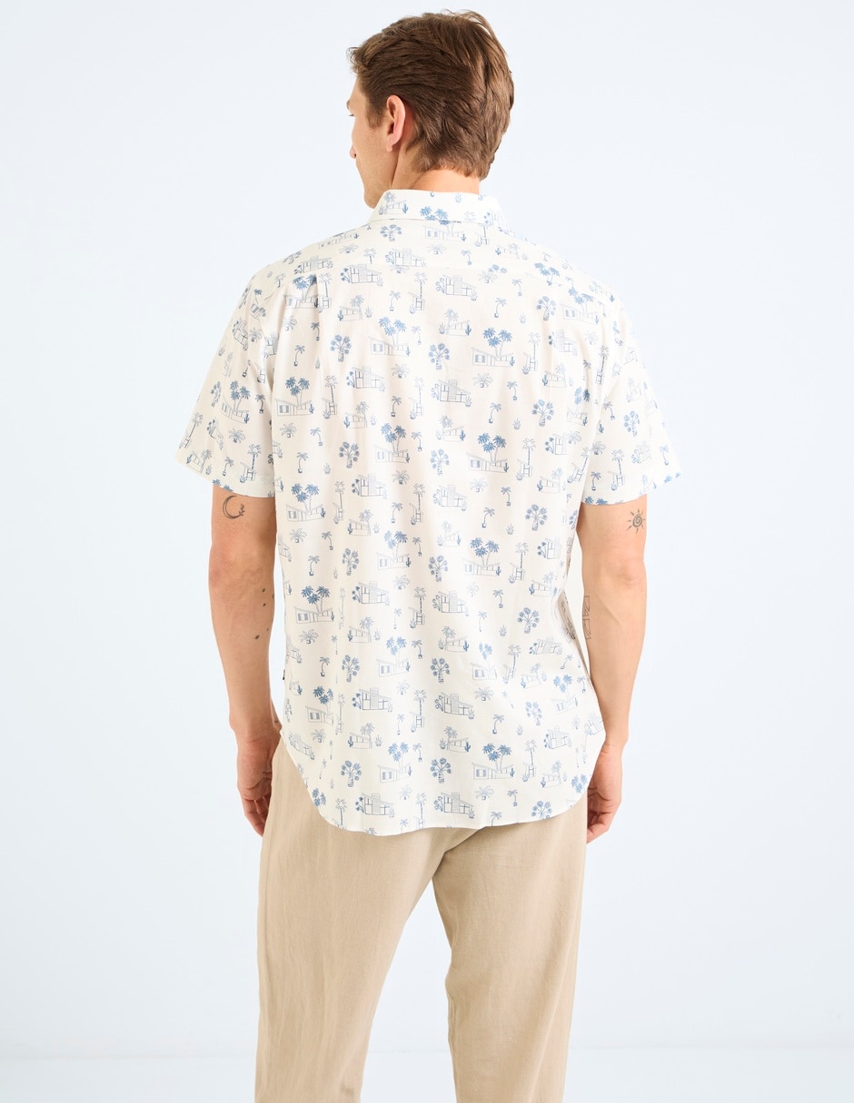 Camisa casual de algodón manga corta para hombre 6