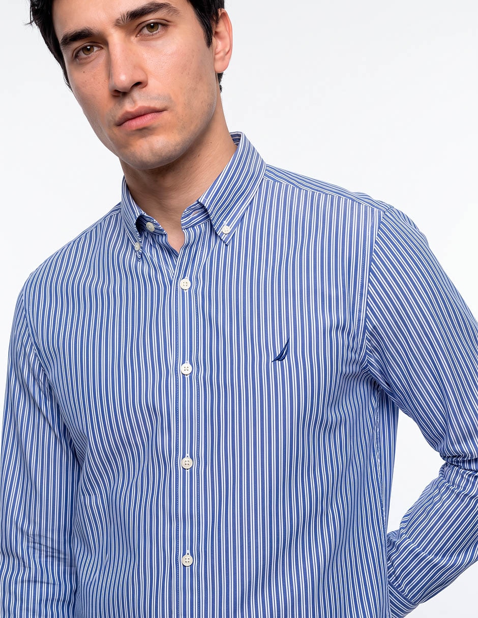 Camisa casual de algodón manga larga para hombre