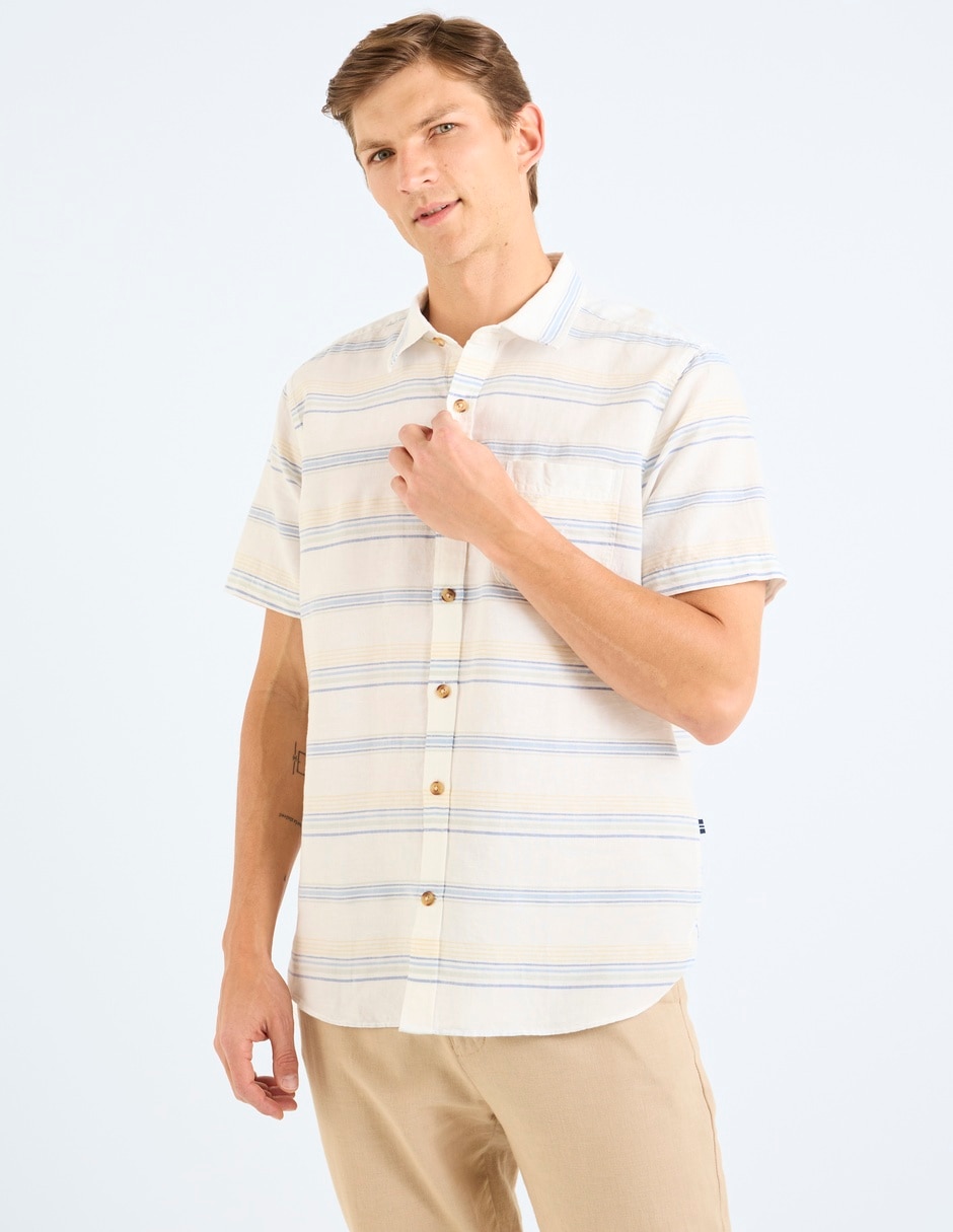 Camisa casual de algodón manga larga para hombre 5