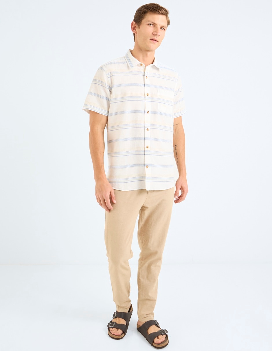 Camisa casual de algodón manga larga para hombre 4