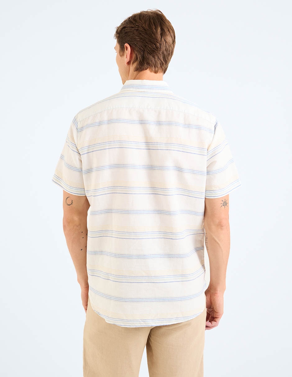 Camisa casual de algodón manga larga para hombre 6