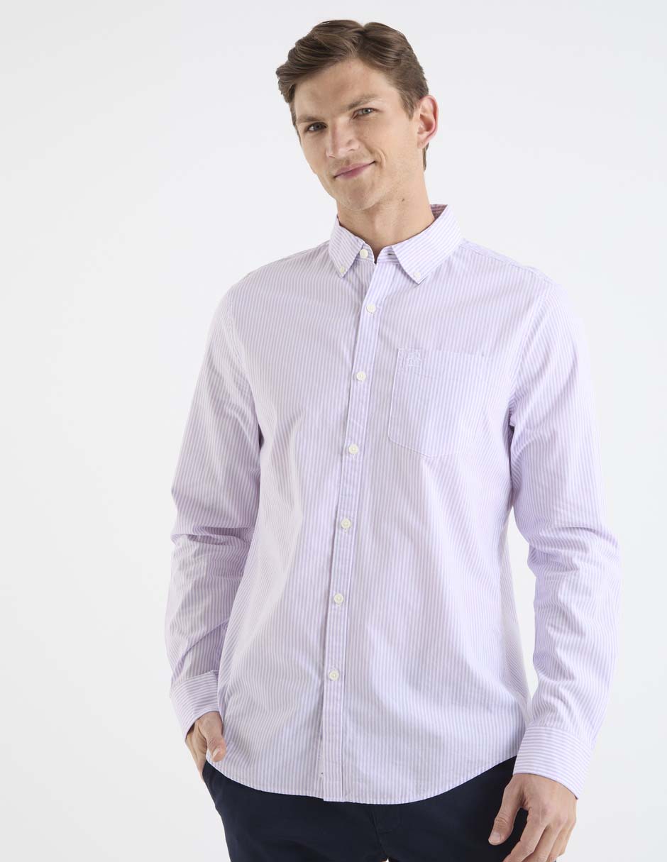 Camisa casual de algodón manga larga para hombre 7