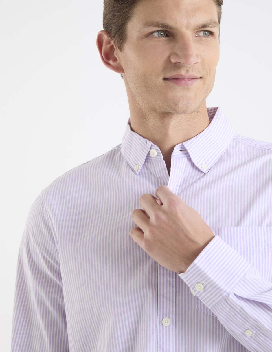 Camisa casual de algodón manga larga para hombre 10