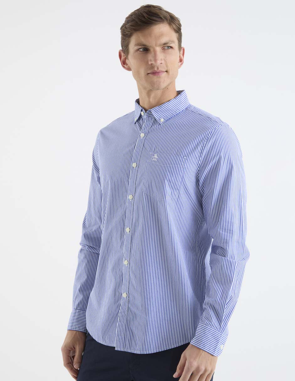 Camisa casual de algodón manga larga para hombre 1